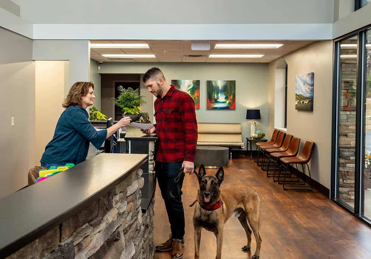 A client and their best friend. A client and their best friend.
